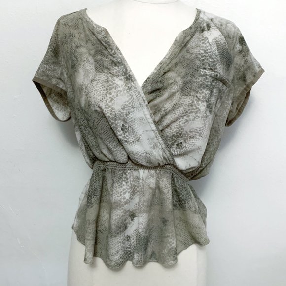 Aritzia Tops - Aritzia Wilfred Blouse Faux Wrap Peplum Short